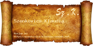 Szenkovics Klaudia névjegykártya